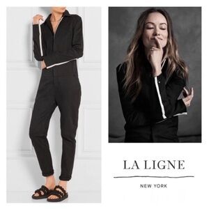New! LA LIGNE Grand Prix Cotton Twill Pant Jumpsuit Boiler Suit